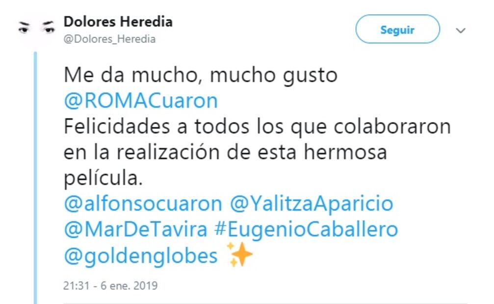 Los famosos celebran el triunfo de Alfonso Cuarón y “Roma” en los Golden Globes