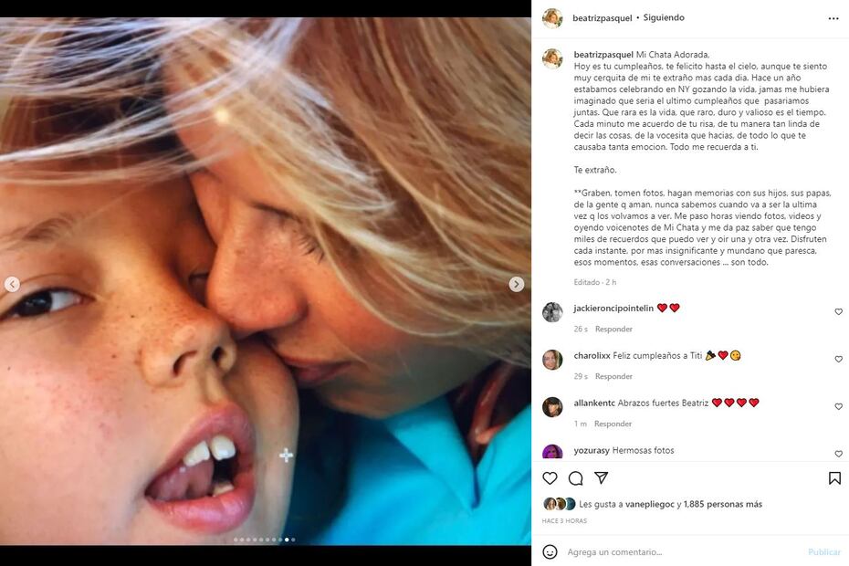 Beatriz Pasquel dedica dulces palabras a su hija Natasha por su cumpleaños