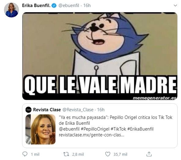 Érika Buenfil responde fuerte a Pepillo Origel tras críticas de sus Tik Tok