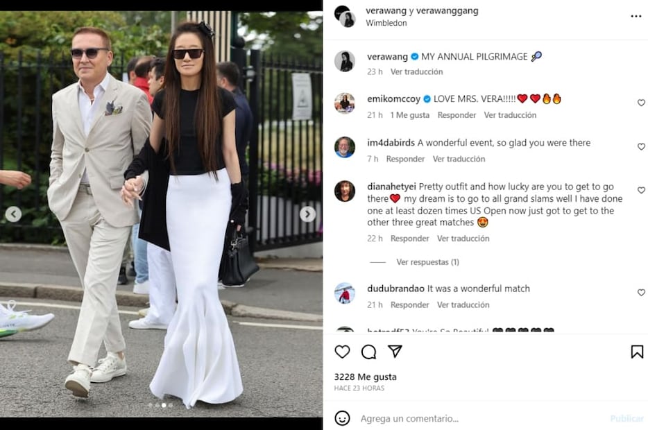 Vera Wang en Wimbledon / Instagram