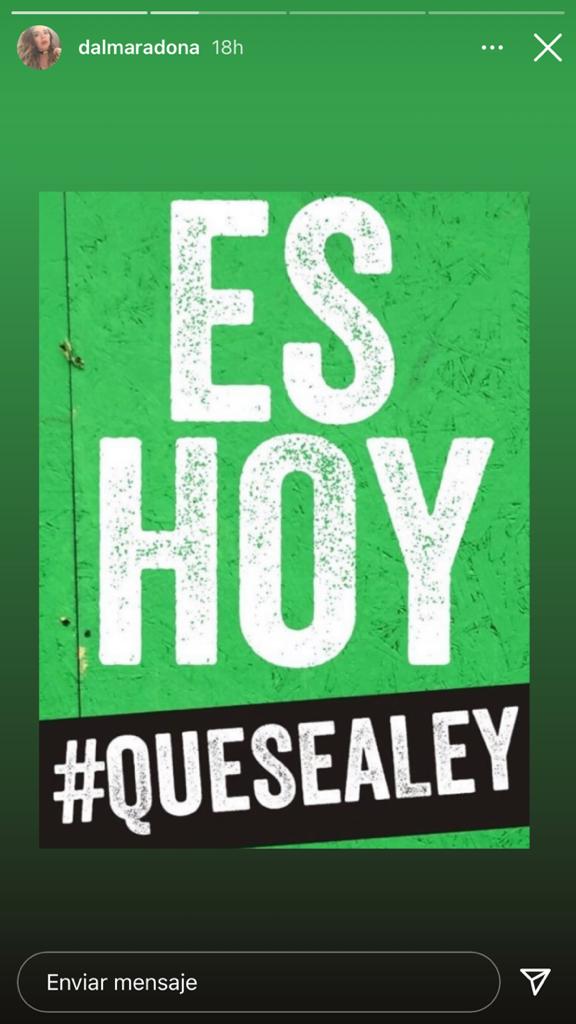 Dalma Maradona, hija de Diego Armando, apoya la legalización del aborto en Argentina