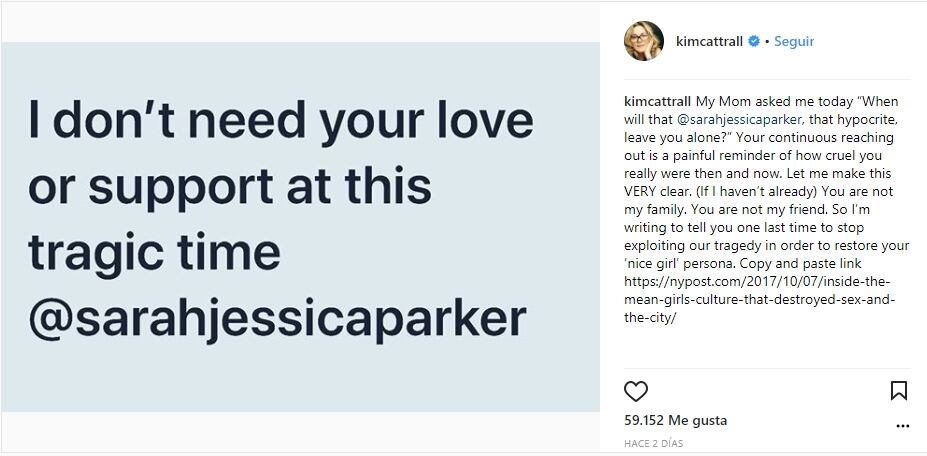 "No necesito de tu amor": El origen de la guerra entre Kim Cattrall y Sarah Jessica Parker