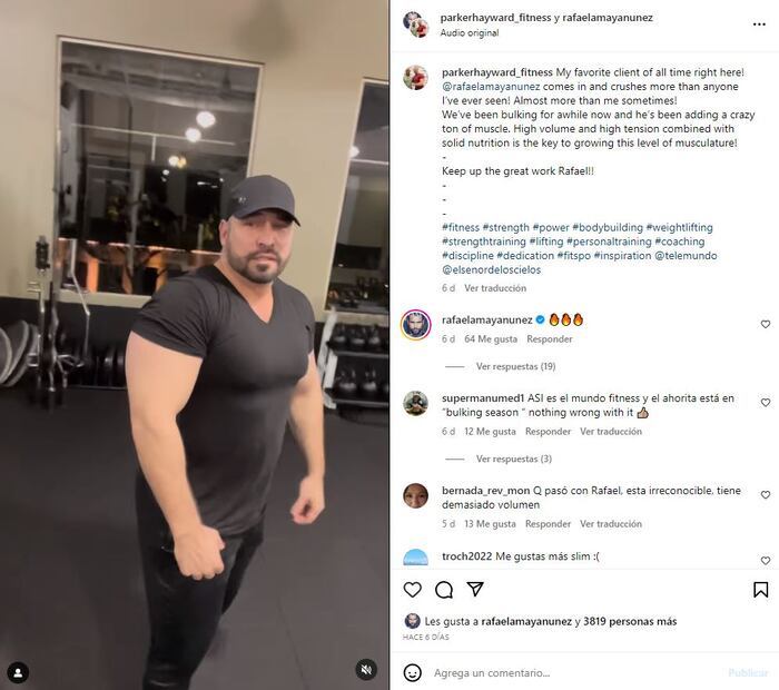 Rafael Amaya se ha dedicado a entrenar ocn mucho peso / Instagram