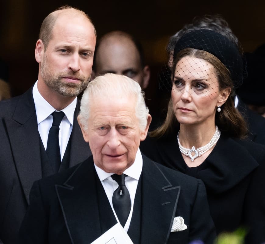 El príncipe William, el rey Carlos III y Kate Middleton / Foto: Getty Images