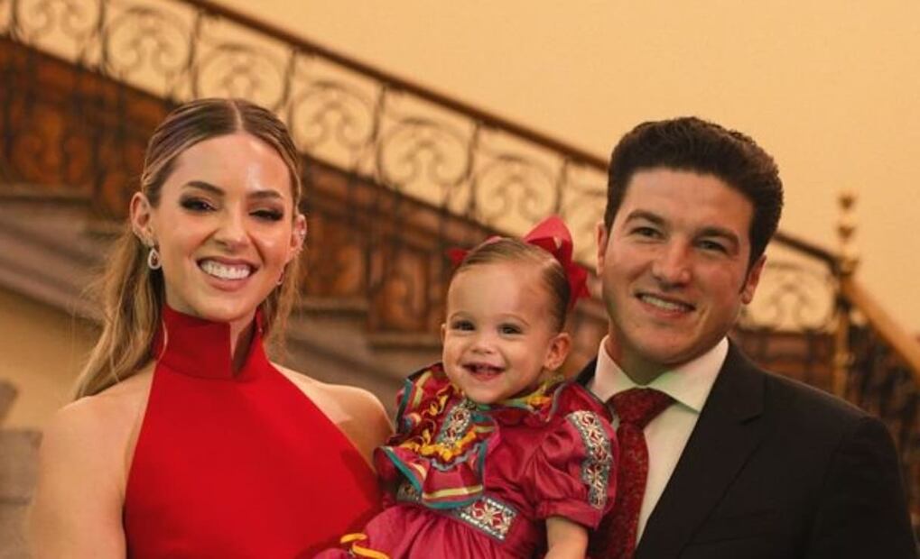 El gobernador Samuel García con su esposa Mariana Rodríguez y su hija Mariel / Foto: Instagram