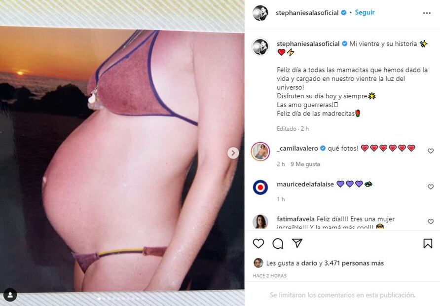 Stephanie Salas publica fotos inéditas de su embarazo de Michelle Salas
