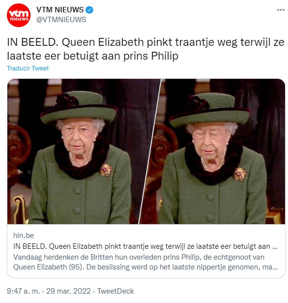 La reina Isabel II es captada con lágrimas en la misa en memoria del príncipe Felipe