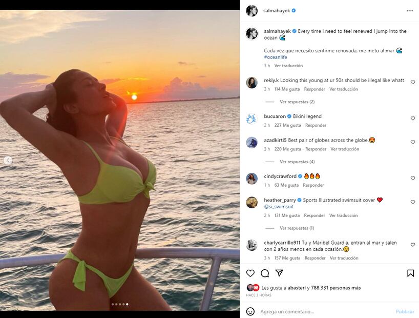 Salma Hayek, de 56 años, se roba todos los suspiros al lucir impresionante junto al mar