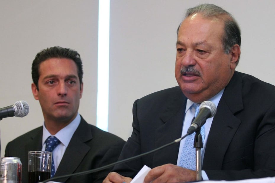 Carlos Slim Domit junto a su padre, Carlos Slim Helu 