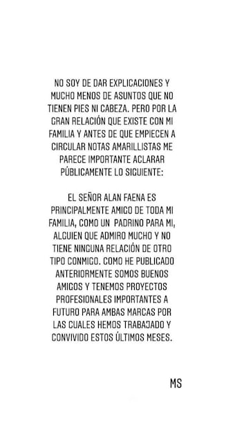 Asegura Michelle Salas que Alan Faena es un gran amigo de su familia 