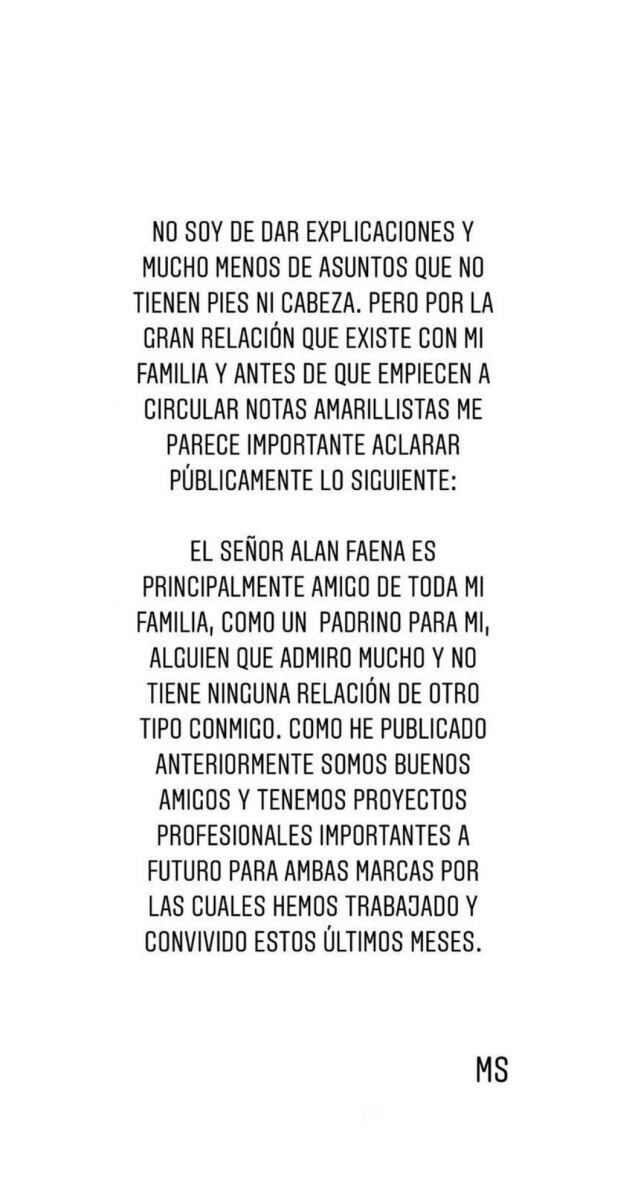 Asegura Michelle Salas que Alan Faena es un gran amigo de su familia 