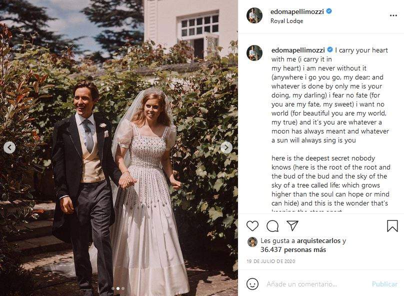 Beatriz de York recibe amoroso mensaje de Edoardo Mapelli