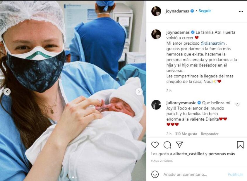 Joy Huerta se convierte en mamá por segunda ocasión