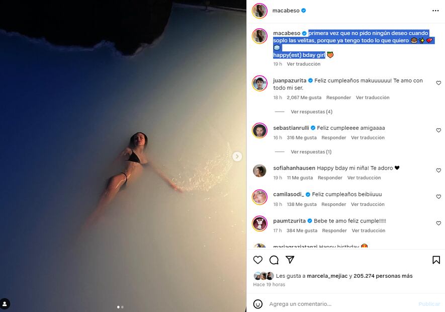 Macarena Achaga/Instagram.