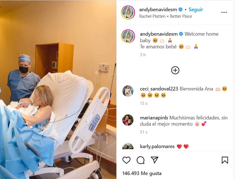 Nace la cuarta bebé de Andy Benavides ¡se llama Anna!