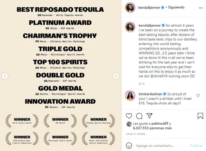 Kendall Jenner lanza su marca de tequila 818