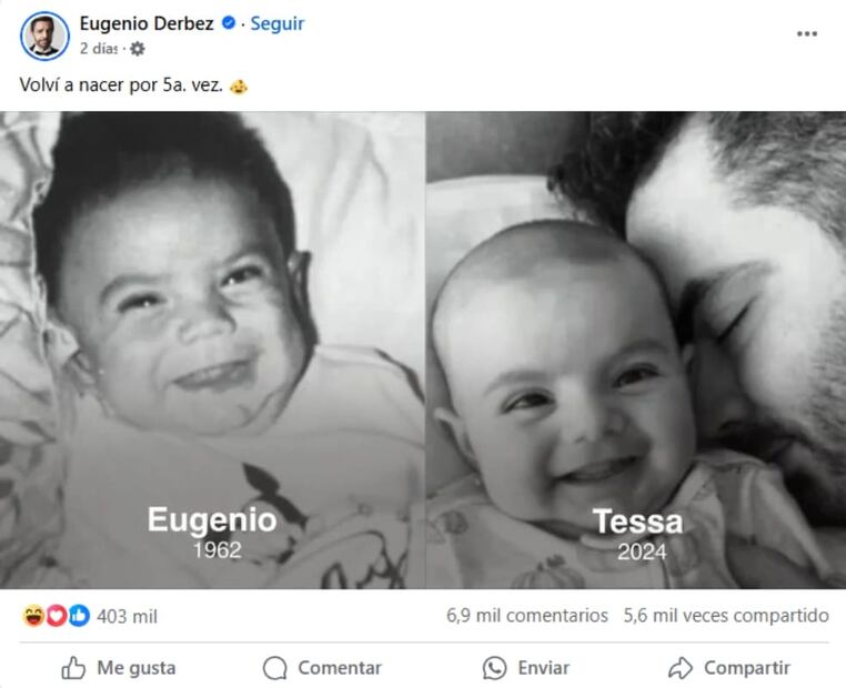 La foto que comprueba el parecido entre Eugenio Derbez y su nieta Tessa / Foto: Captura de pantalla