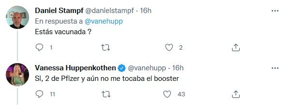 Vanessa Huppenkothen se contagia de Covid: “Sentí que anoche era mi última”