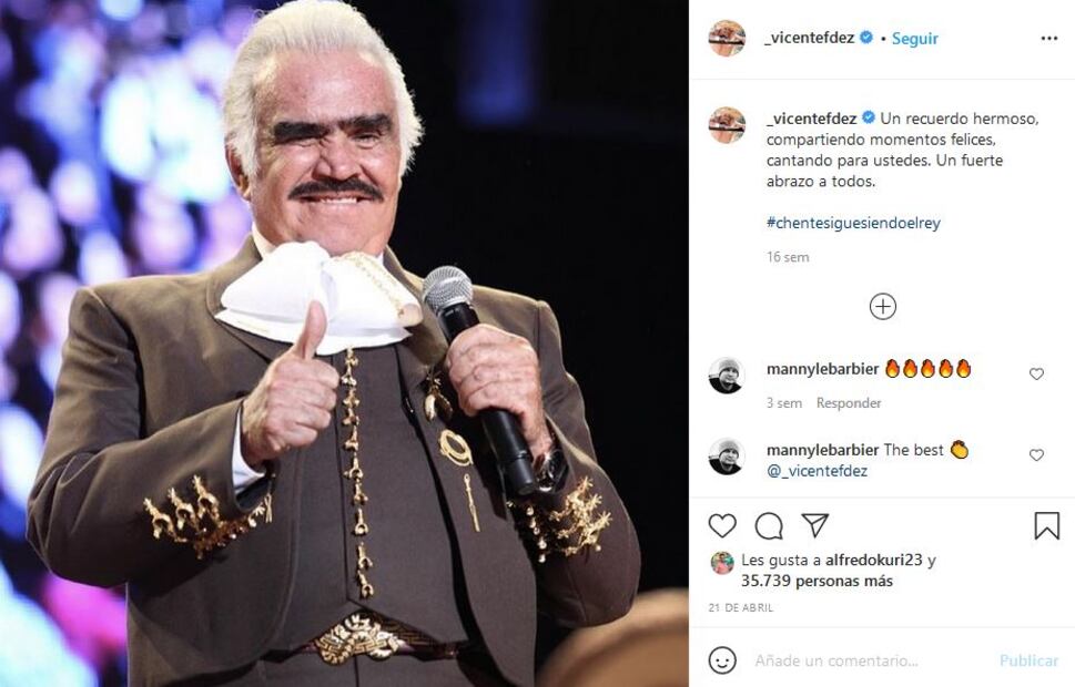 Vicente Fernández ya está consciente e interactúa con su familia