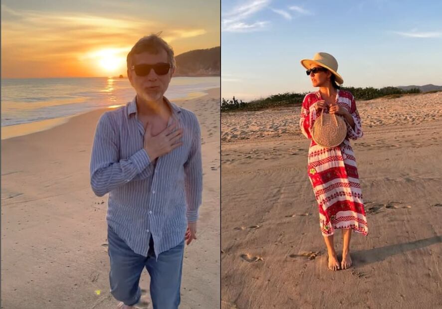 Humberto Zurita y Stephanie Salas en Puerto Escondido / Foto: Instagram