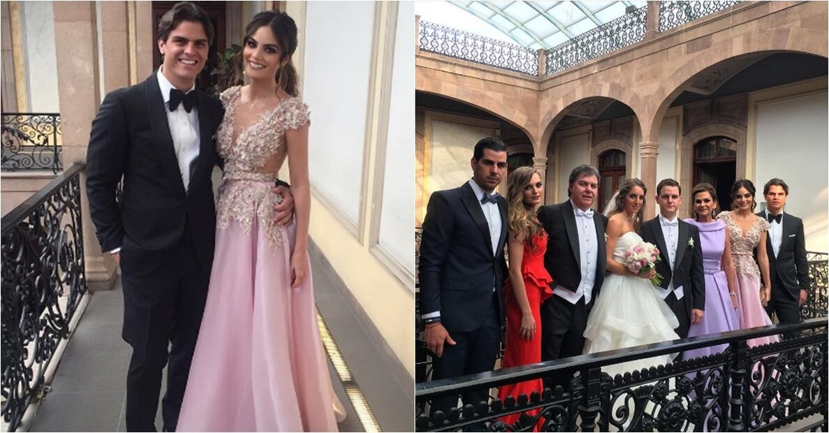 Alejandro Fernández y Karla Laveaga en la boda de Mike Valladares
