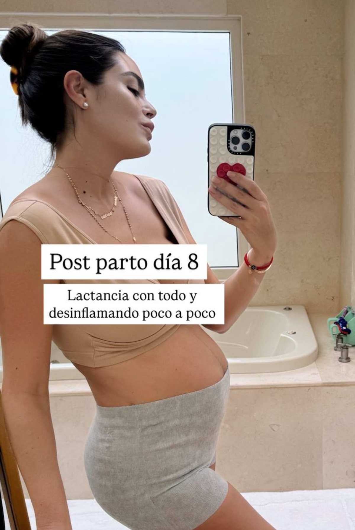 Ximena Navarrete en su etapa postparto / Foto: Instagram @ximenanr