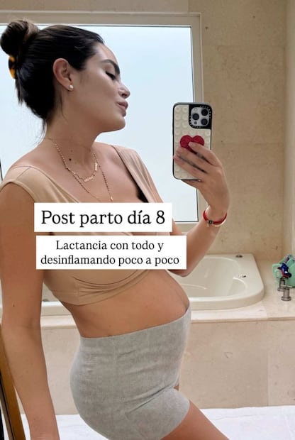 Ximena Navarrete en su etapa postparto / Foto: Instagram @ximenanr