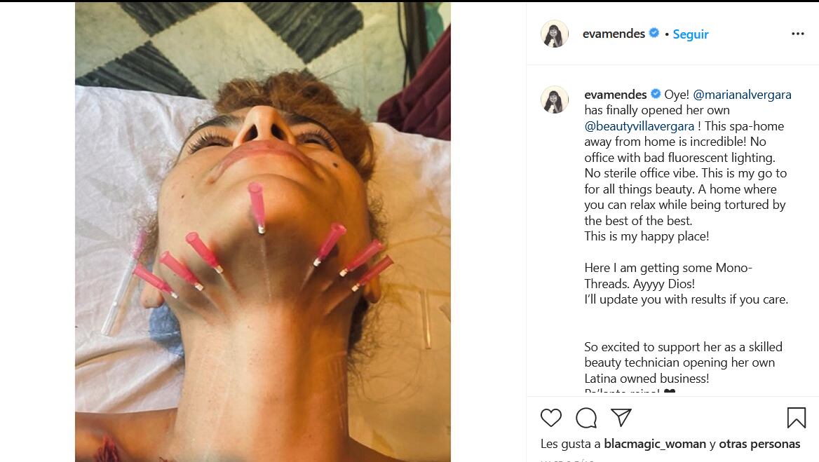 Eva Mendes impacta con tratamiento de belleza de 7 jeringas