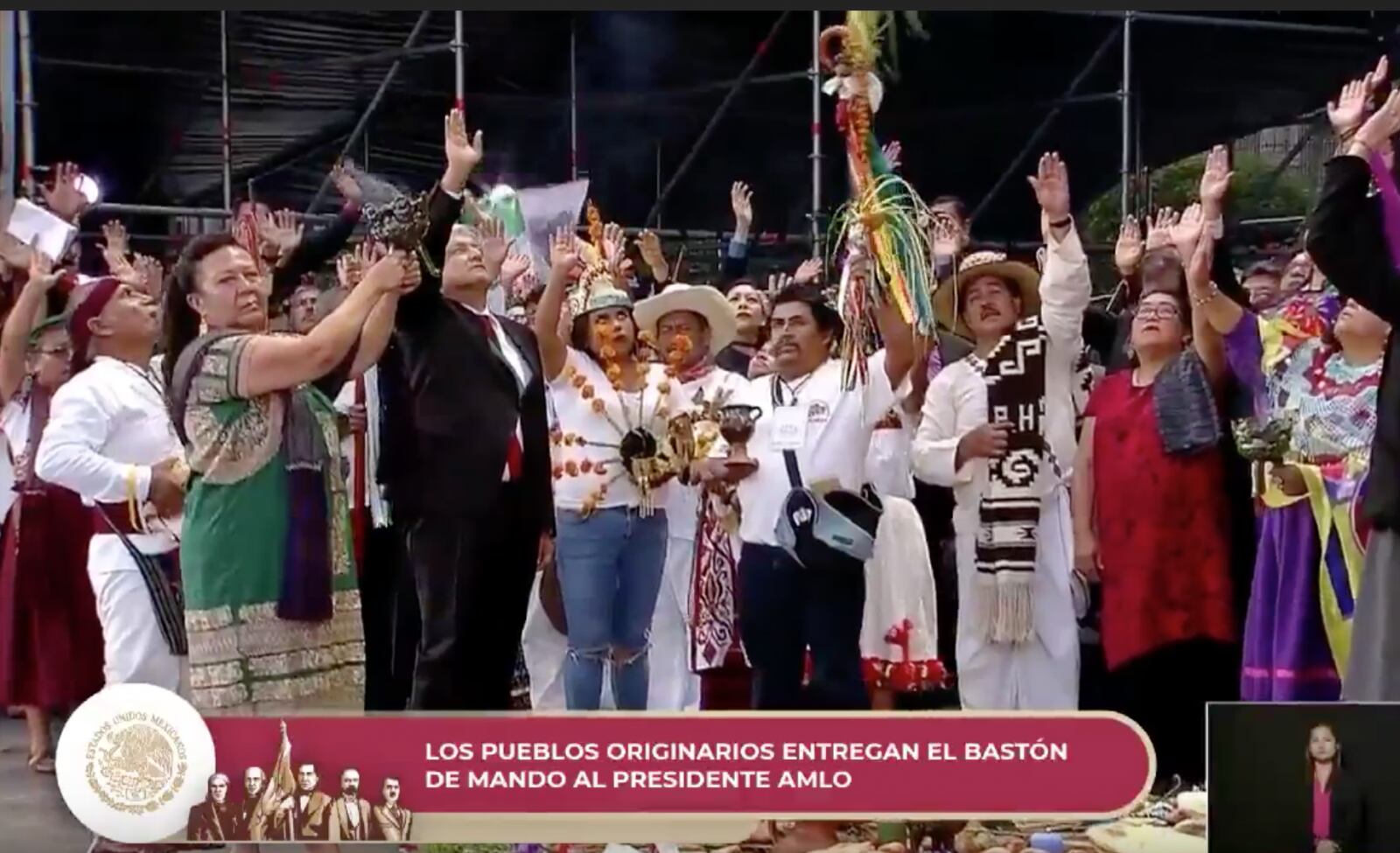 Así fue la tradicional ceremonia de entrega del Bastón de Mando a Andrés Manuel López Obrador