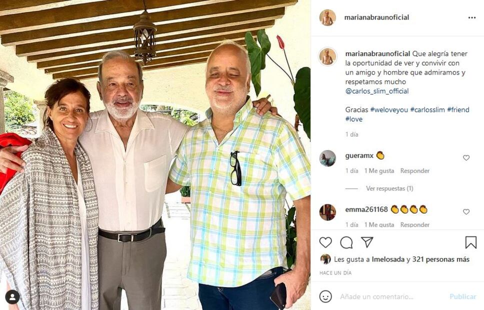 Carlos Slim posa recuperado y sonriente con amigos