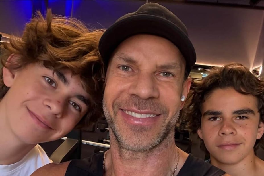 Luis Roberto Alvez Zague y sus hijos Leonardo y Paulo / Foto: Instagram @lrzague