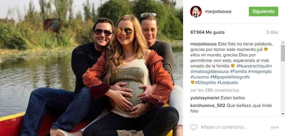 Marjorie de Sousa en su último mes de embarazo