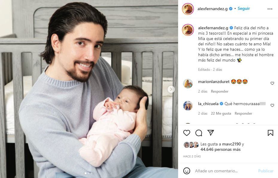 Alex Fernández presenta a Mía, segunda nieta de Alejandro Fernández