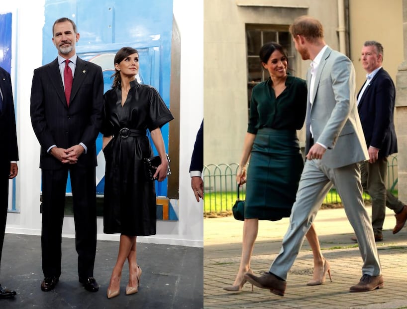 La reina Letizia derrocha estilo con vestido de cuero en total black