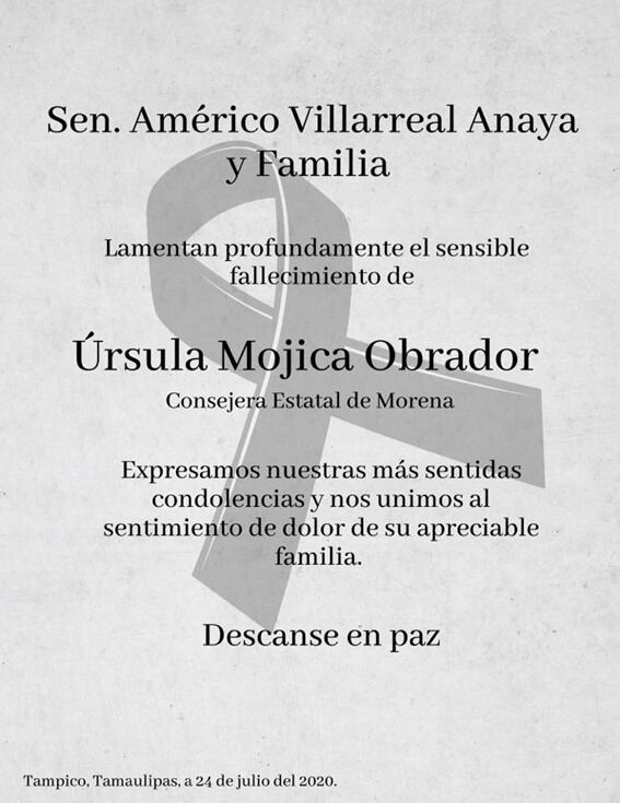 Fallece Úrsula  Mojica Obrador, prima de AMLO, por Covid-19