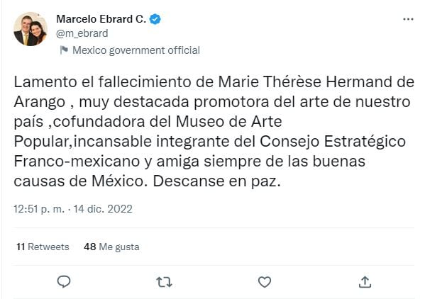 Muere Marie Thérèse Arango, fundadora de la Asociación de Amigos del Museo de Arte Popular