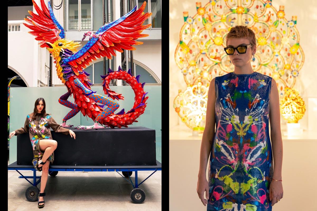 Dos diseños de los que se presentarán en el desfile. (Foto: Especial)