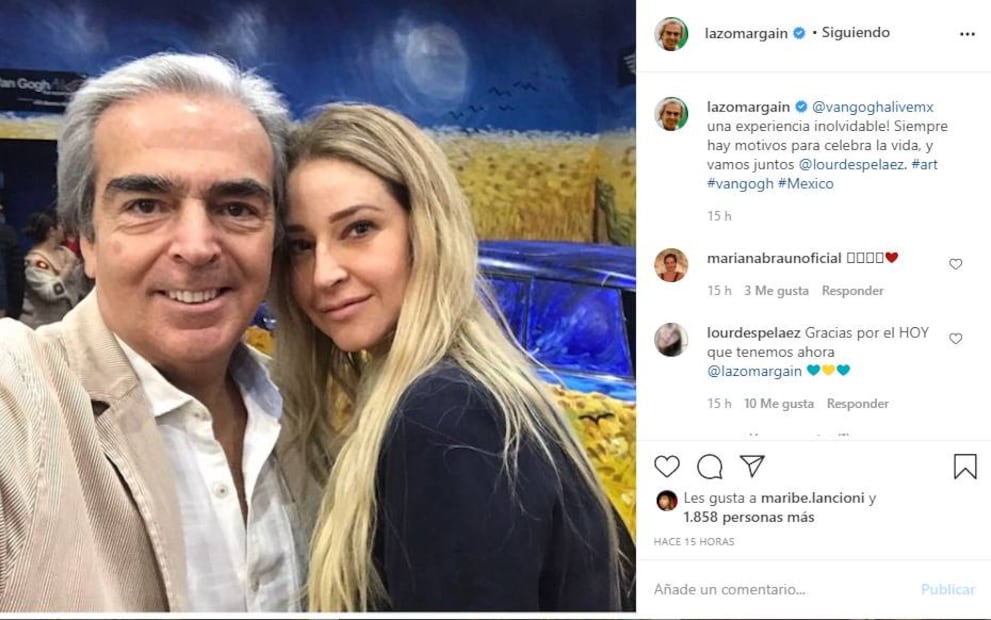 El amor continúa: Lorenzo Lazo y su novia se pasean por la expo de Van Gogh