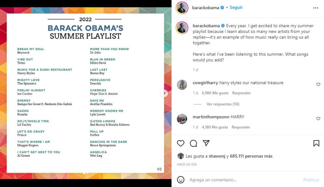Barack Obama presume que “Saoko” de Rosalía forma parte de su playlist