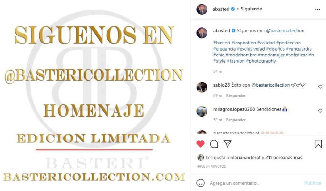 Lanzan el primer diseño de Basteri Collection, en homenaje a la mamá de Luis Miguel