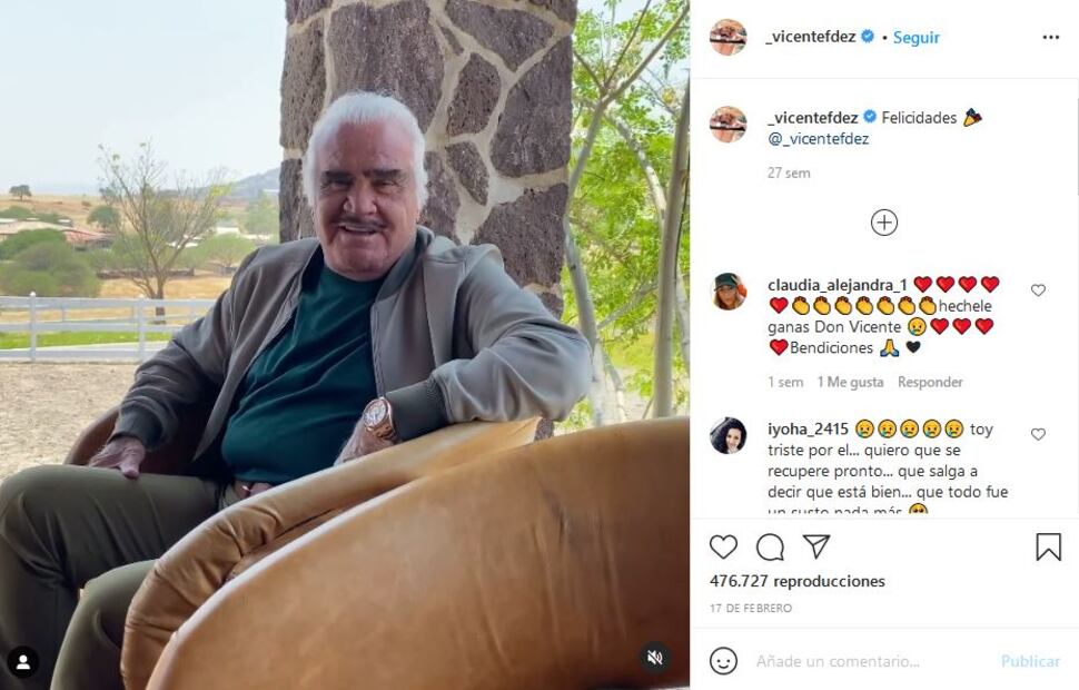 Vicente Fernández Jr. agradece por el apoyo a su papá