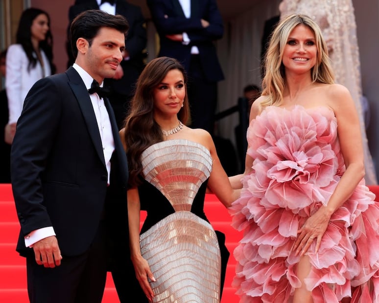 Carlos Sainz Jr., Eva Longoria y Heidi Klum en el Festival de Cannes 2025 / Foto: EFE