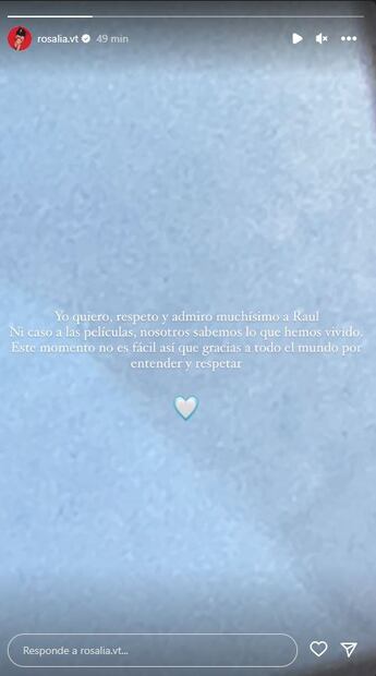 El mensaje de Rosalía tras su ruptura de Rauwl Alejandro / Instagram