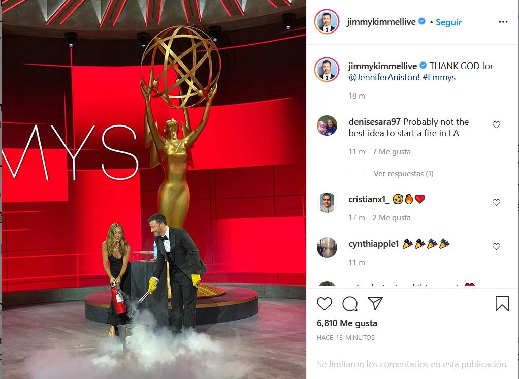El elegante desinfectante de manos de los premios Emmy