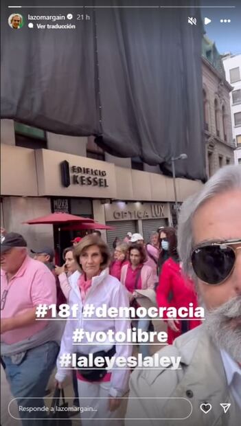 Lorenzo Lazo en marcha ciudadana / Instagram