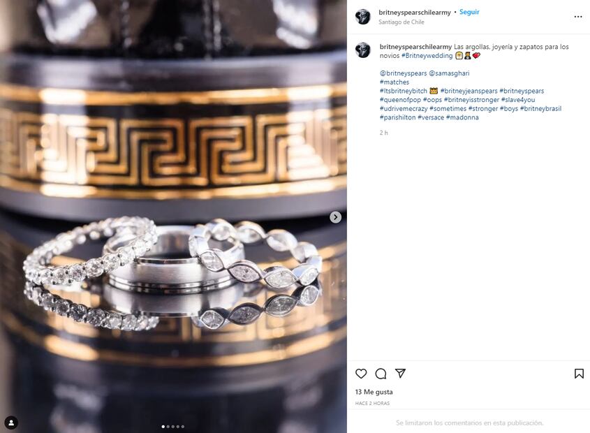 Britney Spears y Sam Asghari: más de 10 millones de pesos en joyería para su boda
