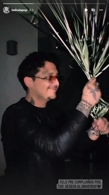 Belinda le organizó un festejo precumpleañero a Christian Nodal
