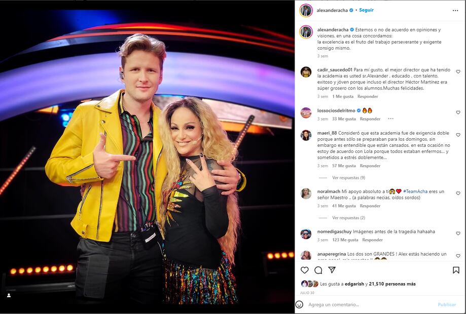 Alexander Acha: “No soy perfecto, pero soy un hombre de honor”