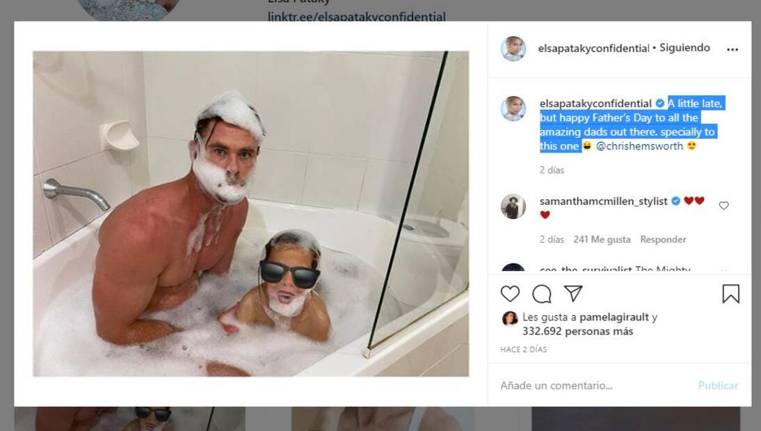Foto de Chris Hemsworth en la tina emociona a miles de fans
