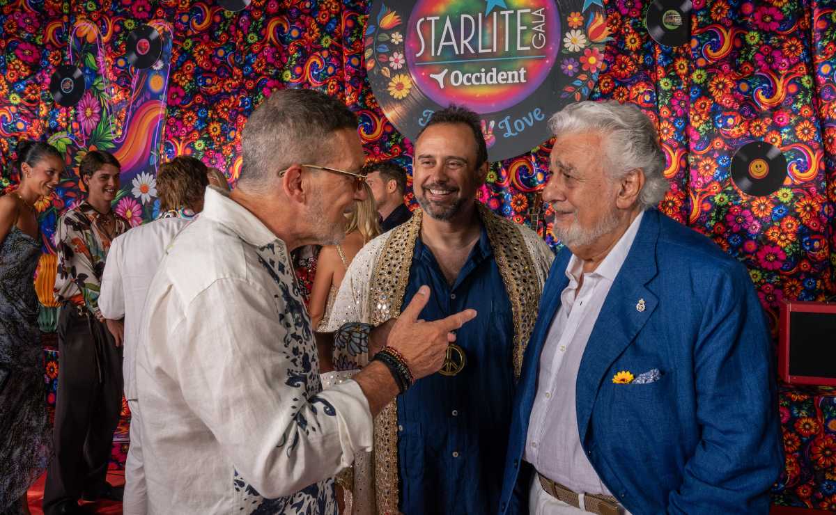 Antonio Banderas, Ignacio Maluquer y Plácido Domingo (Foto: Especial)